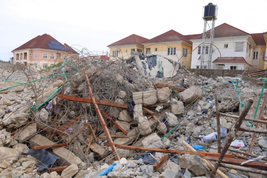 FCT Minister Wike Orders Probe Into Abuja Building Collapse, Seals Premises