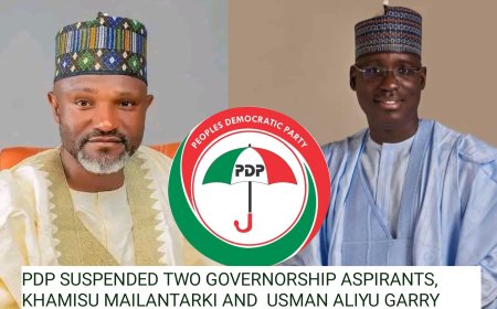 Breaking News: Gombe PDP Suspends Mailantarki, Garry for One Month, Refers Cases to Disciplinary Committee