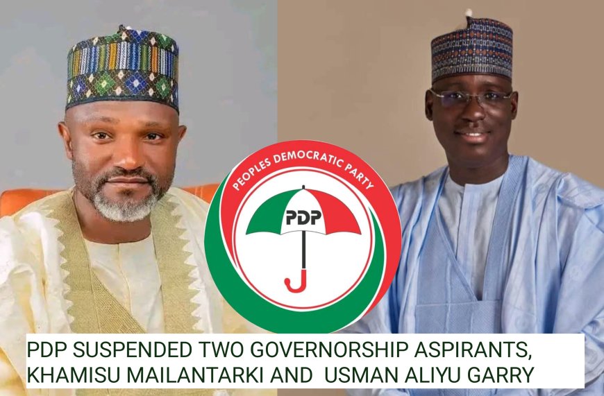 Breaking News: Gombe PDP Suspends Mailantarki, Garry for One Month, Refers Cases to Disciplinary Committee