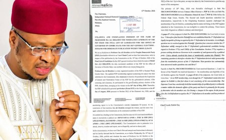 PDP Lawyers Demand INEC Publish Isa Ali Ibrahim’s Name as Gombe Governorship Candidate